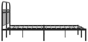Estrutura de cama com cabeceira 120x190 cm metal preto