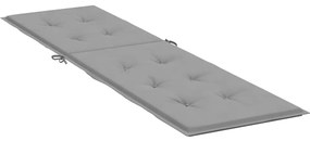 Almofadão para cadeira de terraço (75+105)x50x4 cm cinzento
