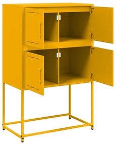 Aparador 68,5x38,5x107 cm aço amarelo mostarda