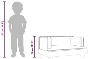 Sofá infantil 60x40x30 cm veludo cinzento-escuro