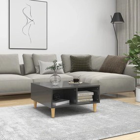 Mesa de centro 60x60x30 cm derivados de madeira cinza brilhante