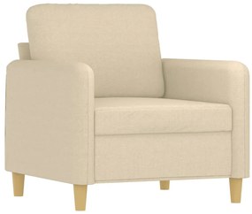 4 pcs conjunto de sofás com almofadões tecido cor creme