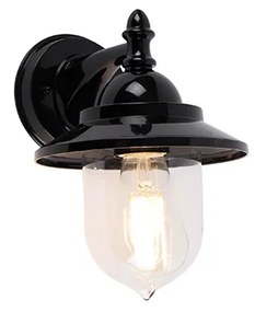 Candeeiro de parede exterior clássico preto IP44 - Oxford Moderno