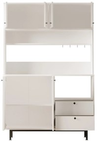 Armário Alto de Cozinha "Toledo" - Branco - 120x180x35.5cm - Design Mo