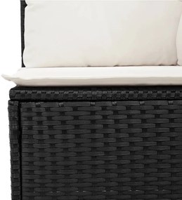 12 pcs conjunto de sofás de jardim c/ almofadões vime PE preto