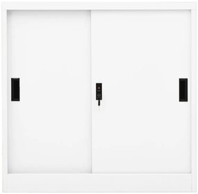 Armário de escritório c/ porta deslizante 90x40x90cm aço branco