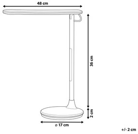 Candeeiro de mesa LED em metal branco 38 cm DRACO Beliani