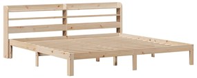 Estrutura de cama com cabeceira 200x200 cm pinho maciço