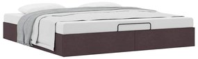 Estrutura de cama otomana sem colchão 160x200cm castanho-escuro