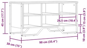 Sapateira 90x38x45,5 cm derivados de madeira cinzento sonoma