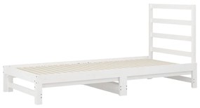 Estrutura sofá-cama de puxar 2x(90x190) cm pinho maciço branco