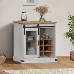 vidaXL Aparador HALDEN com porta de correr 80x40x80 cm Madeira maciça