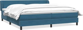 vidaXL Cama com molas/colchões 180x220 cm veludo azul-escuro