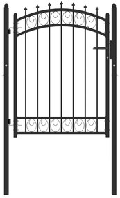 vidaXL Portão para cerca com espetos 100x125 cm aço preto