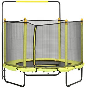 ZONEKIZ Trampolim Infantil Segurança Rede Ajustável Interior Exterior Diversão Atividades Ø140x120-140 cm Amarelo | Aosom Portugal