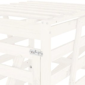 Abrigo para caixote do lixo 84x90x128,5 cm pinho maciço branco