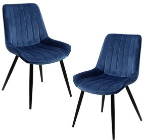 Pack 2 Cadeiras Lene Veludo - Azul