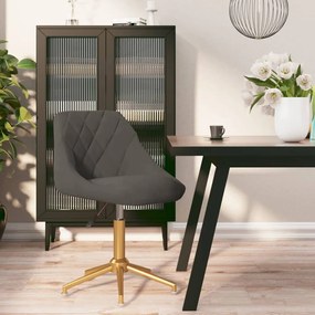 vidaXL Cadeira de jantar giratória veludo cinzento-escuro