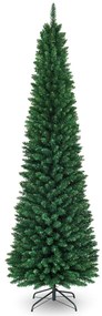 Árvore de Natal Artificial 240 cm Decoração 1000 PVC Pontiagudo com Suporte de Metal Dobrável para Casa Festa Verde