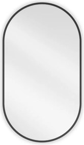 Mexen Loft espelho de casa de banho oval 80 x 45 cm, moldura preta - 9851-080-045-000-70