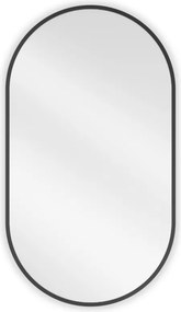 Mexen Loft espelho de casa de banho oval 80 x 45 cm, moldura preta - 9851-080-045-000-70