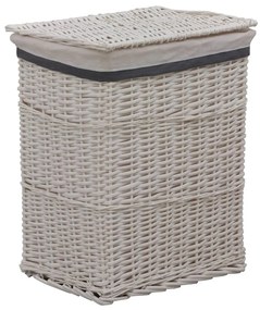 Cesto de roupa suja empilhável salgueiro branco