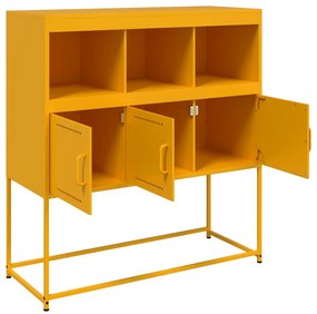 Aparador 100,5x39x107 cm aço amarelo mostarda