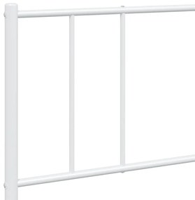 Estrutura de cama com cabeceira e pés 193x203 cm metal branco