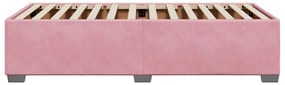 Estrutura de cama 100x200 cm veludo rosa