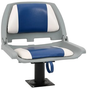 vidaXL 2 pcs conjunto assento barco dobrável 48x51x41 cm azul e branco
