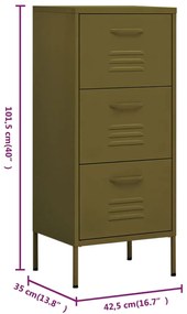 Armário de arrumação aço 42,5x35x101,5 cm verde-azeitona
