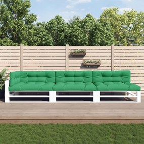 vidaXL Almofadões para móveis de paletes 7 pcs tecido verde
