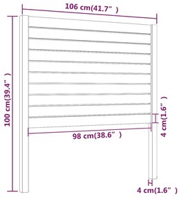 Cabeceira de cama 106x4x100 cm pinho maciço branco