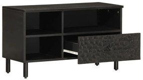Móvel de TV 80x33x46 cm madeira de mangueira maciça preto