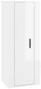 5 pcs conjunto móveis de TV madeira processada branco brilhante