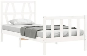 Cama sem colchão 90x200 cm madeira de pinho maciça branco