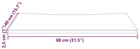 Tampo de secretária 80x40x2,5 cm pinho maciço branco