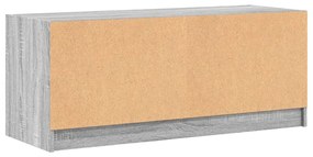 Móvel de TV c/ portas de vidro 102x37x42 cm cinza sonoma