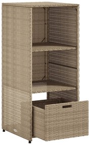 Armário de arrumação para jardim 50x55x115 cm vime PE bege
