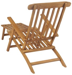 Cadeiras de jardim c/ apoios de pés 2 pcs teca maciça