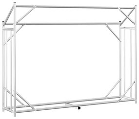 Rack de lenha tampa de chuva 151x40,5x110,5 cm aço galvanizado