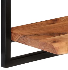 Prateleiras de parede 2 pcs 40x24x35 cm acácia maciça e aço