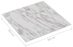 Tábuas de soalho autoadesivas 20 pcs 1,86 m² PVC mármore branco