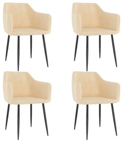 vidaXL Cadeiras de jantar 4 pcs veludo cor creme