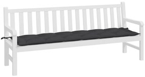 Almofadão p/ banco de jardim 200x50x7 cm tecido oxford preto