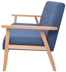 3 pcs conjunto de sofás tecido azul