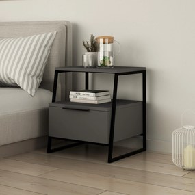 Mesa de Cabeceira Pal – Antracite – 45x50x40 cm
