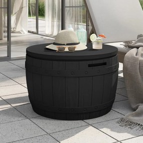 vidaXL Caixa arrumação para jardim 3 em 1 polipropileno preto