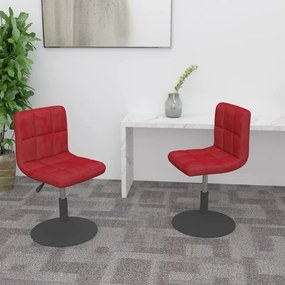 vidaXL Cadeiras de jantar giratórias 2 pcs veludo vermelho tinto