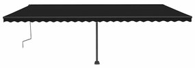 Toldo retrátil manual independente 600x300 cm antracite